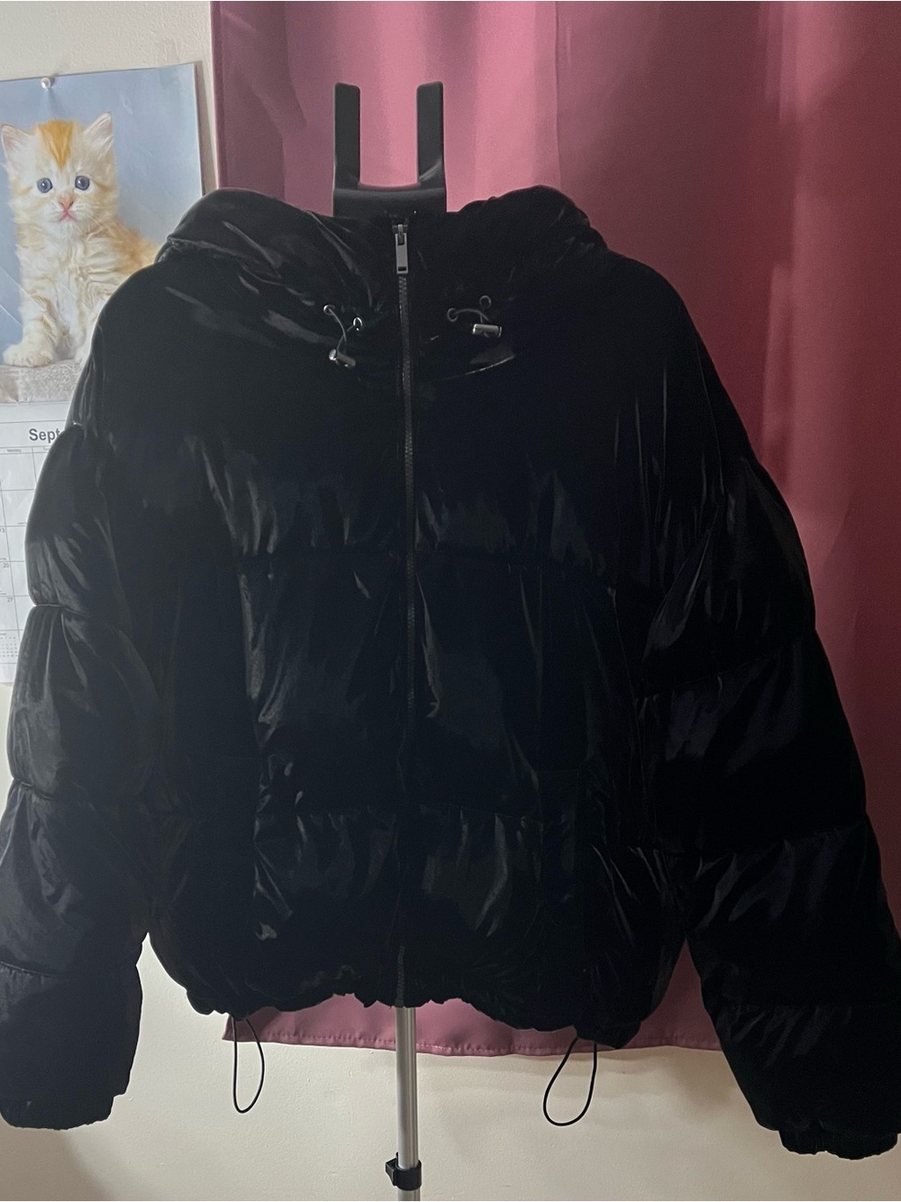 GAP Black Women's Hooded Puffer Jacket